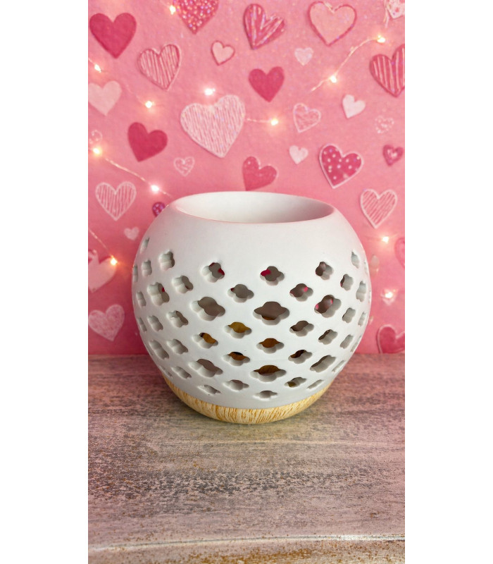 Λευκος κεραμικός Αρωματιστής Magic Ball με βαση  