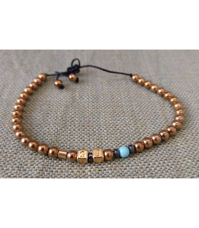 Βραχιόλι με χρυσούς αιματίτες σε σχοινάκι