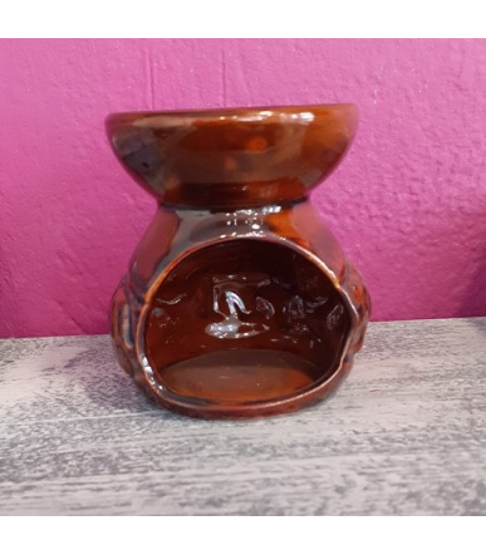 Κεραμικός Αρωματιστής με Ανάγλυφους Ελέφαντες Καφέ