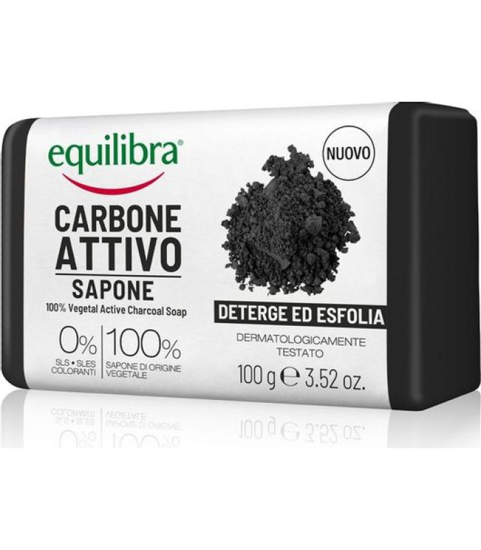 EQUILIBRA 100% ΦΥΤΙΚΟ ΣΑΠΟΥΝΙ ΜΕ ΕΝΕΡΓΟ ΑΝΘΡΑΚΑ 100gr